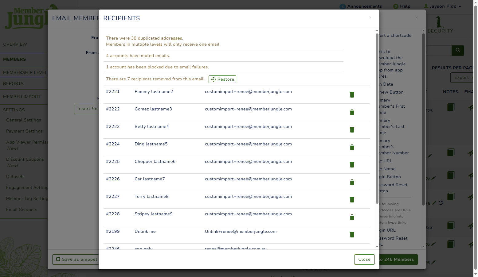 Email Members via Membership Module