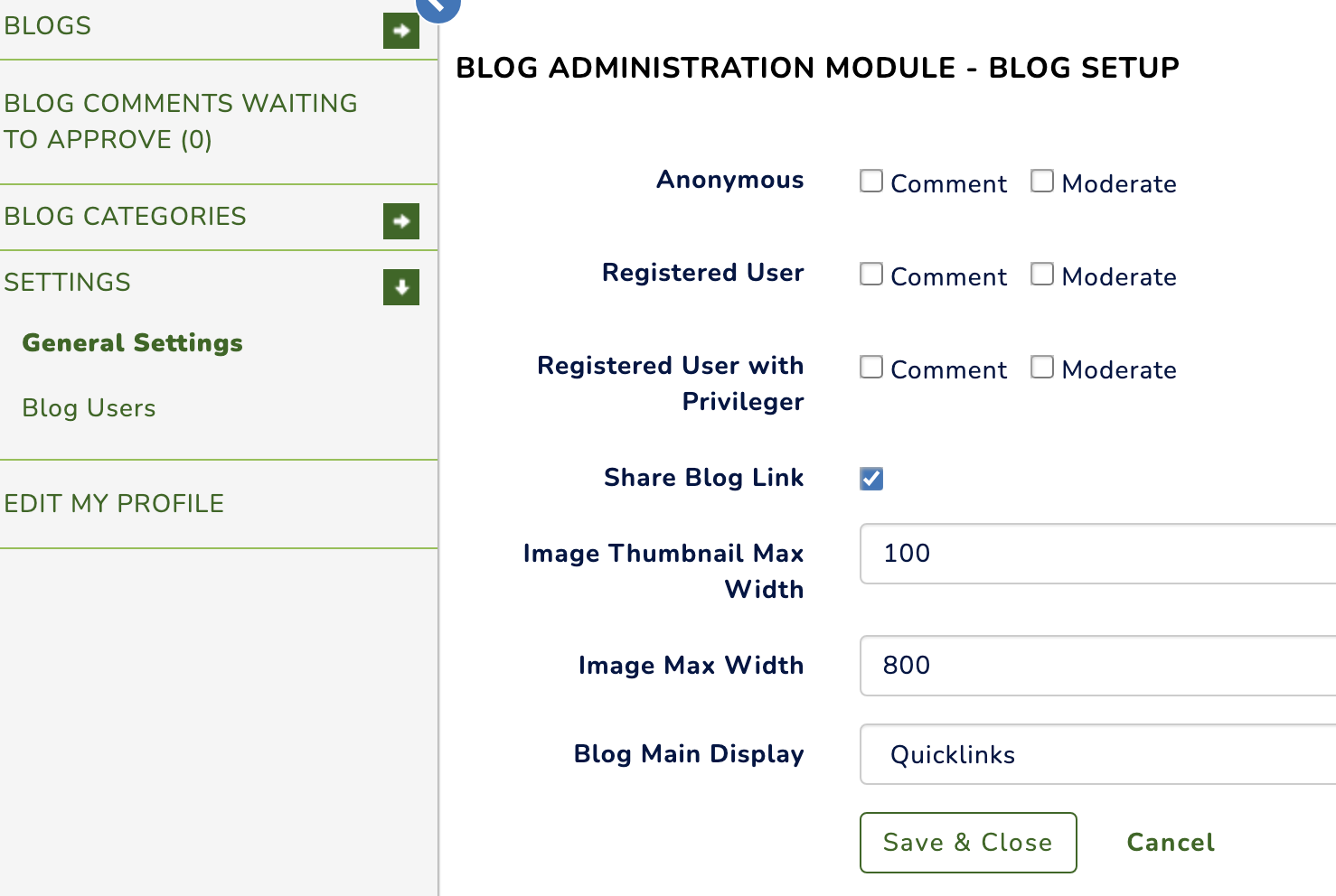 Using the Blog Module